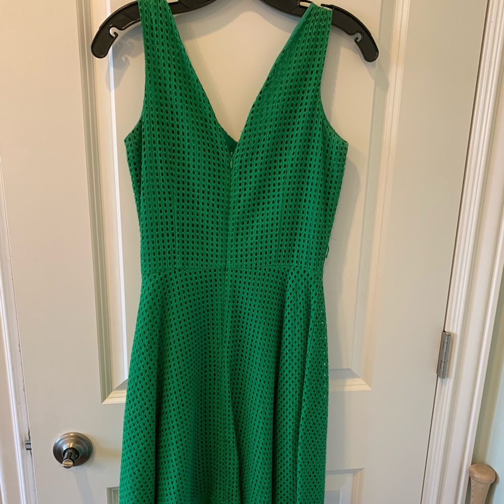 Emerald green fit and flare dress